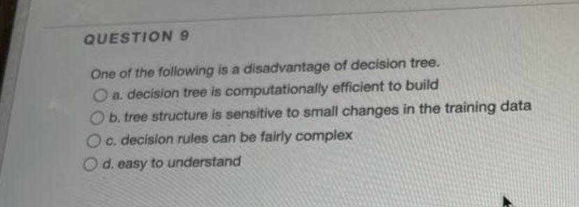 One of the following is a disadvantage of