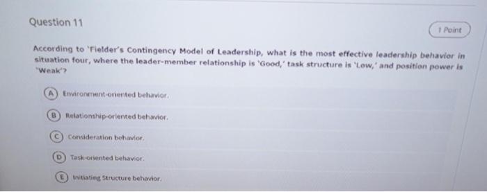 Question 11 Point According to 'Fielder's