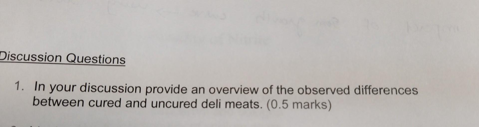 iscussion Questions 1. In your discussion provide