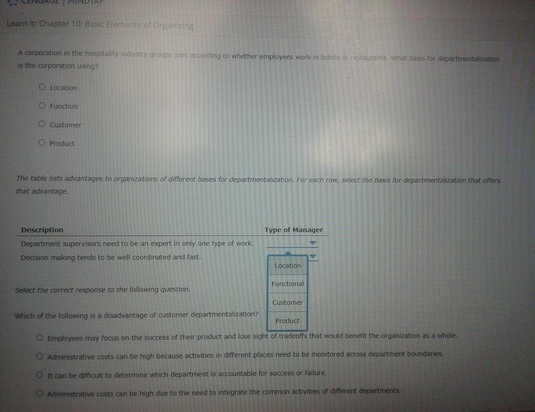 AGE MINDTAP Learn It: Chapter 10: Basic Elements