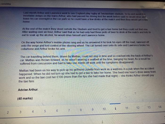 remaining Last month Arthur and Lawrence went to