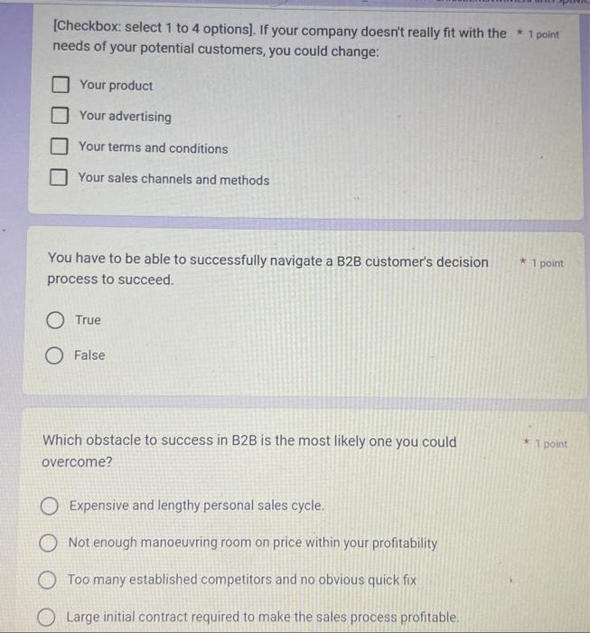 [Checkbox: select 1 to 4 options]. If your