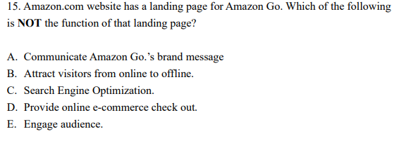 15. Amazon.com website has a landing page for