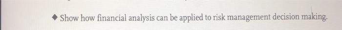 #5 Show how financial analysis can be applied to