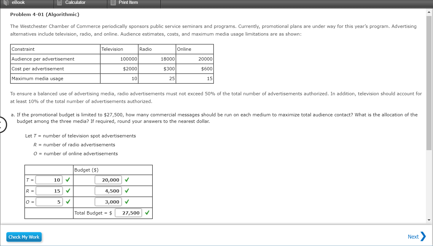 eBook Calculator Print Item Problem 4-01