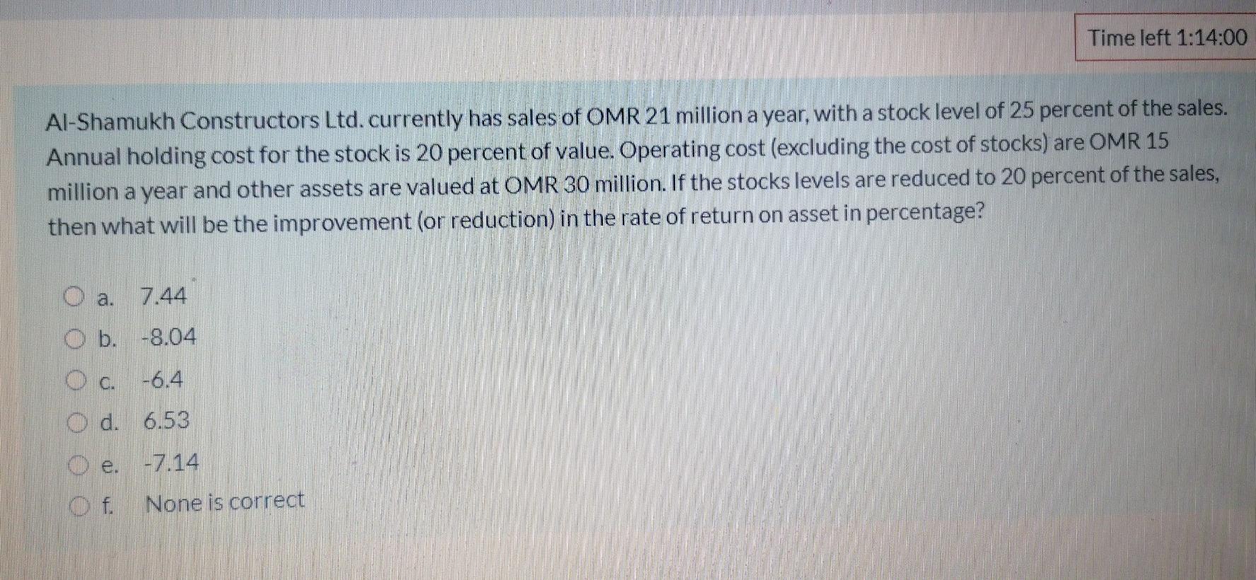 Time left 1.14:00 Al-Shamukh Constructors Ltd.