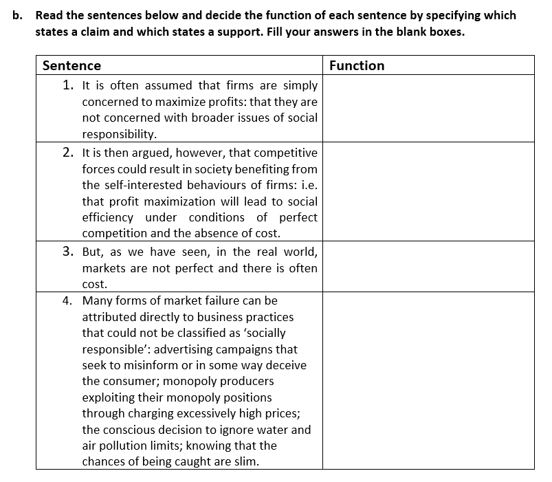 b. Read the sentences below and decide the