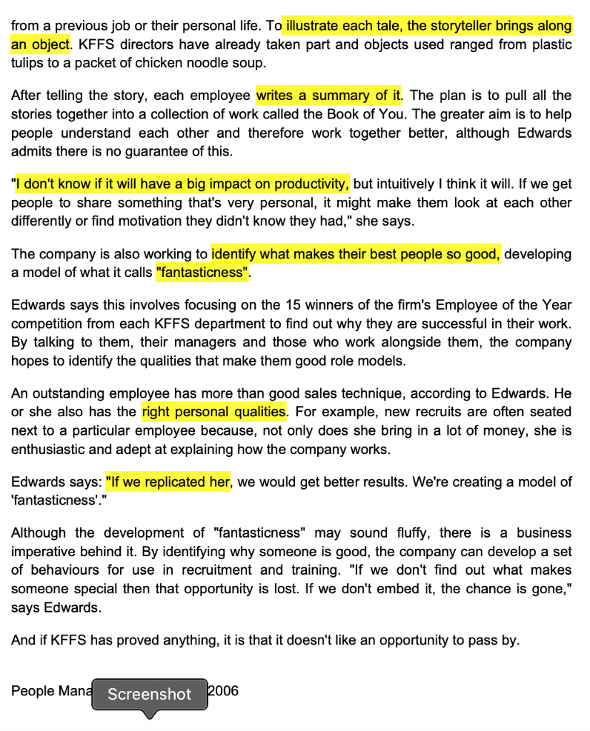 QUESTION: a)What are the drivers for the KFFS