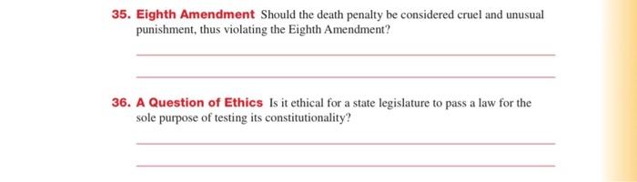 BUSINESS LAW IS THE SUBJECT 35. Eighth Amendment