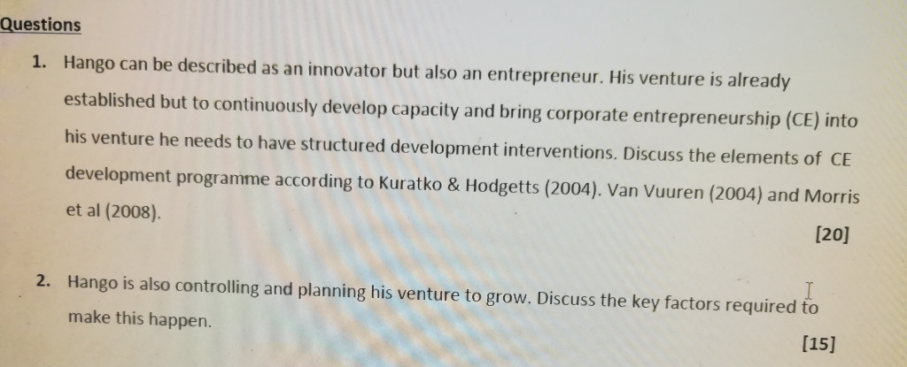 Questions 1. Hango can be described as an