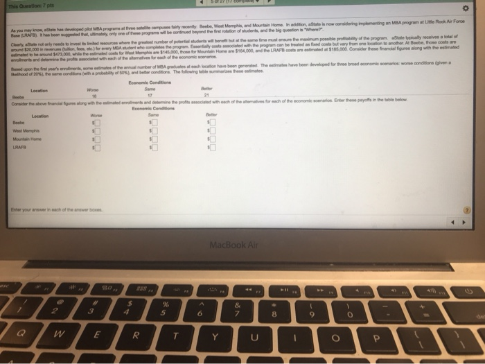 This Question 7 pts As you may know the developed