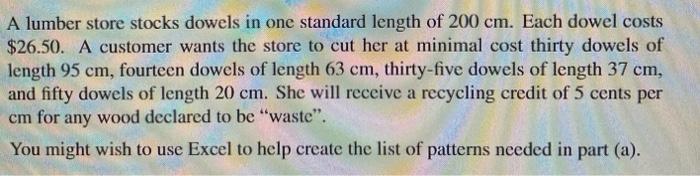 please solve using lingo (a) Formulate an