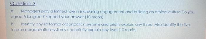 briefly answer any if the two 20 marks Question 3