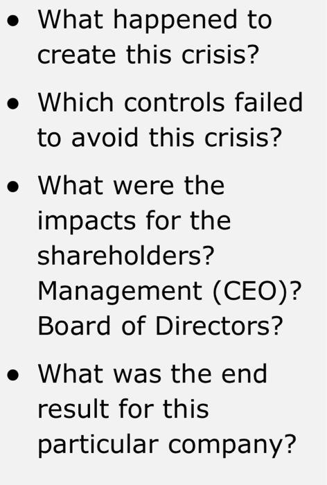 google "enron scandel" read the case study and