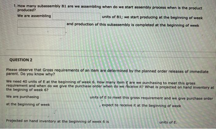 Master Production Schedule for X1 PERIOD 7 8