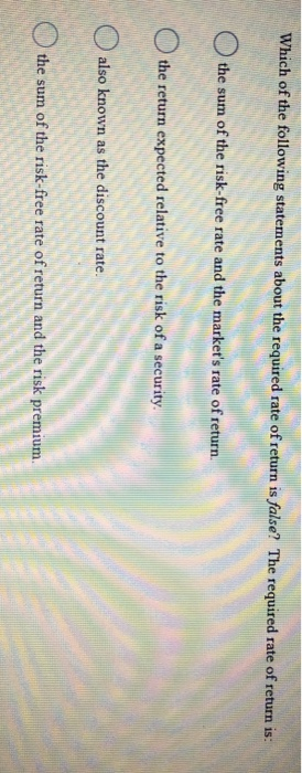 Which of the following statements about the