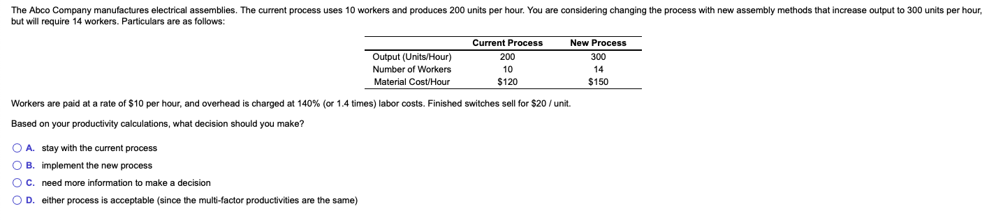 The Abco Company manufactures electrical