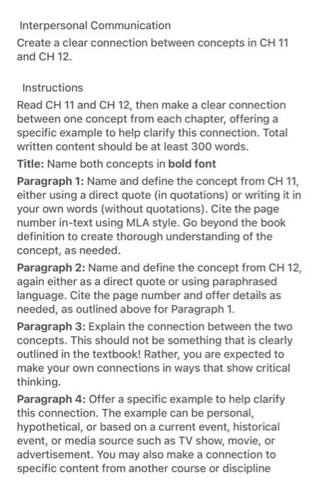chapter 11 and chapter 12 Interpersonal