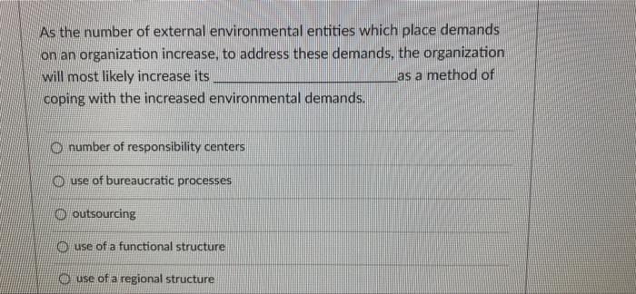 As the number of external environmental entities