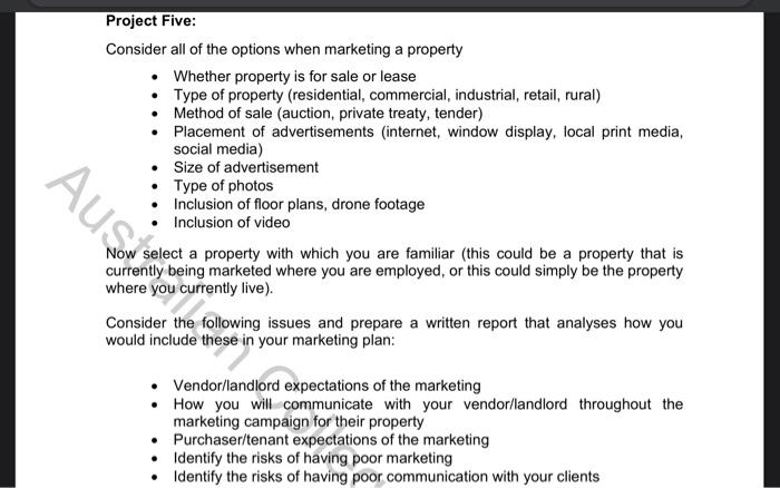 Project Five: Consider all of the options when