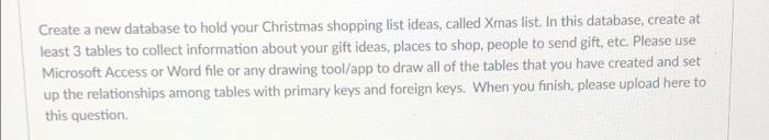 Create a database Create a new database to hold