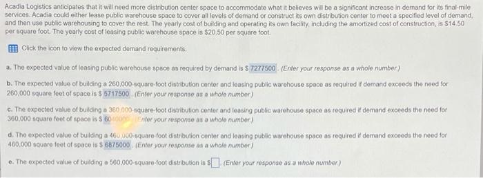 I only need the answer to part e. of the