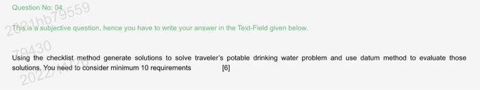 4 Thisis a subjective question, hence you have to