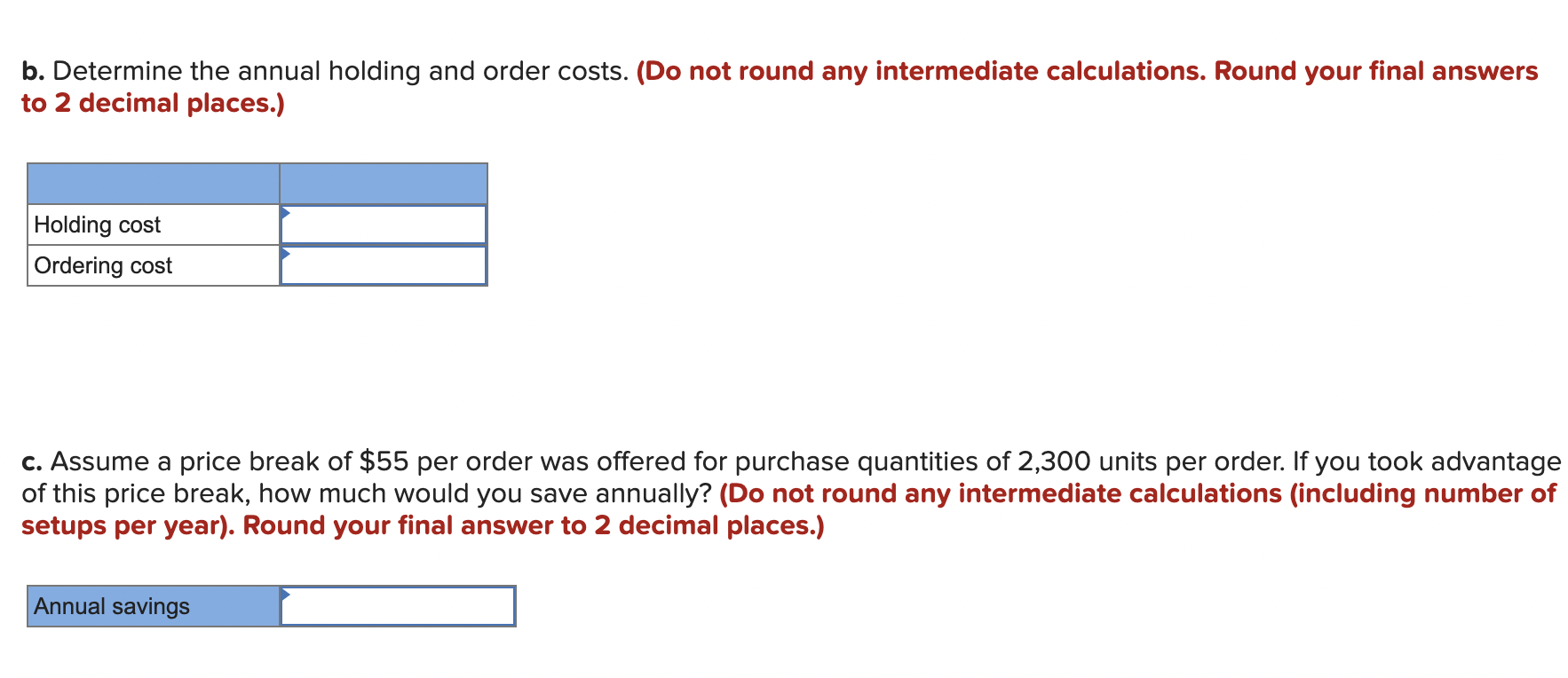 Given the following information, formulate an