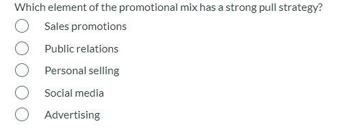 Which element of the promotional mix has a strong