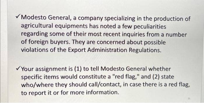 Modesto General, a company specializing in the