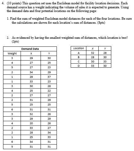 4. (10 points) This question set uses the