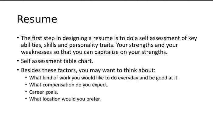 write a resume according to this include these