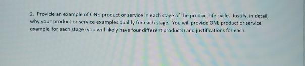 2. Provide an example of ONE product or service