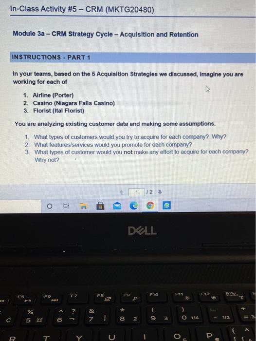 In-Class Activity #5 - CRM (MKTG20480) Module 3a