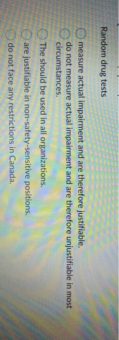 Random drug tests measure actual impairment and