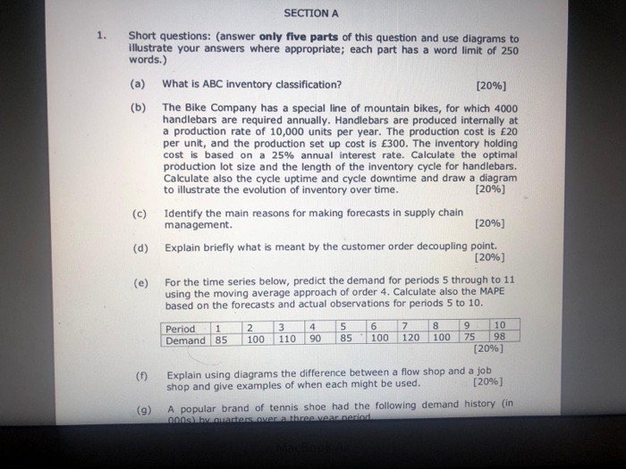 1. SECTION A Short questions: (answer only five