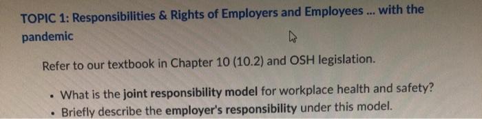 TOPIC 1: Responsibilities & Rights of Employers