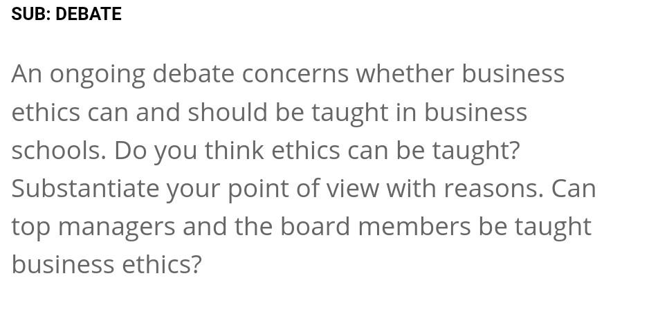 Business Ethics Can you help me with these