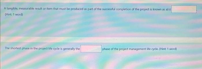 A tangible measurable result or item that must be