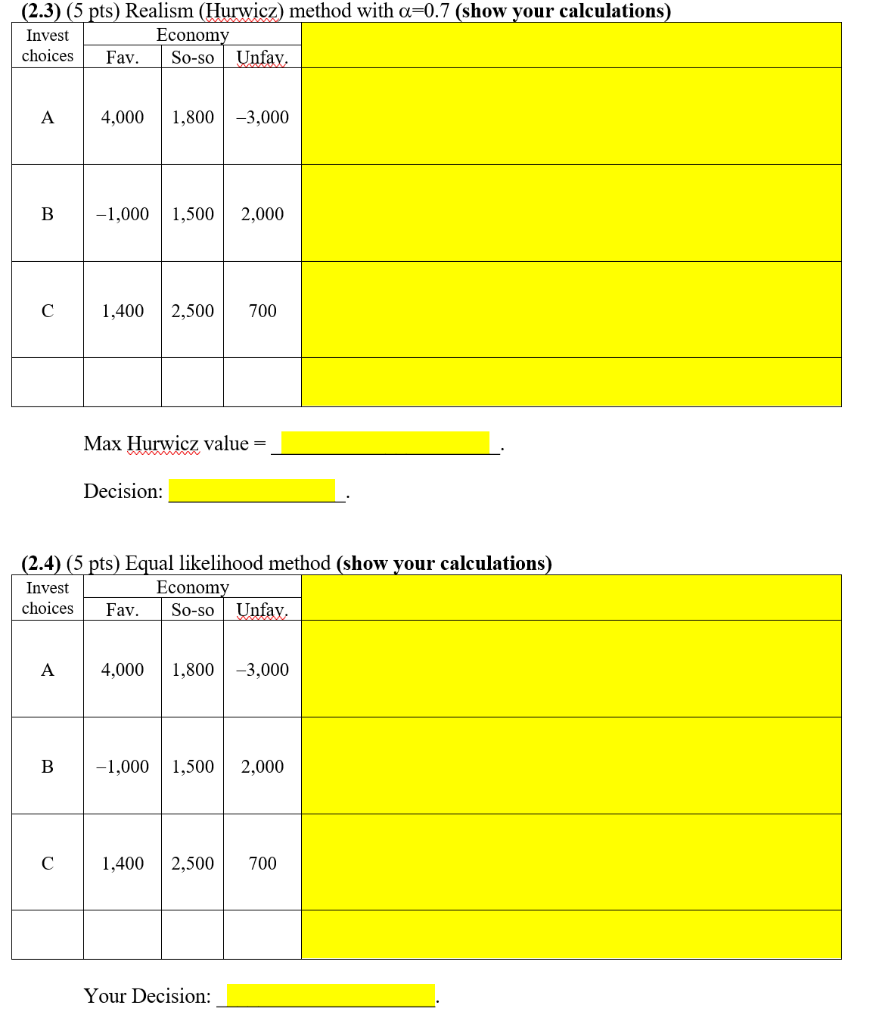 2. (26 pts in total) John is considering
