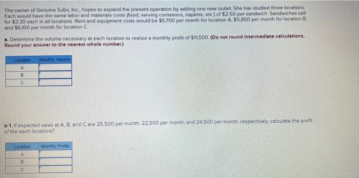 The owner of Genuine Subs, Inc, hopes to expand