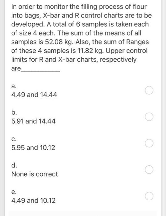 In order to monitor the filling process of flour