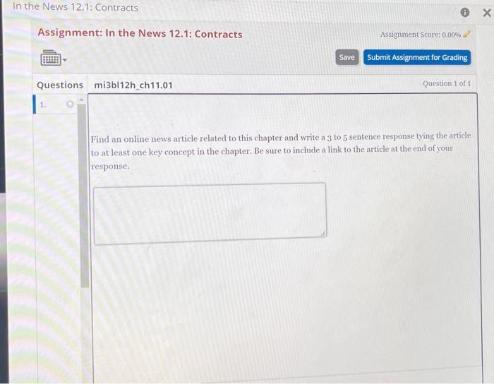 chapter 12.1 contracts Assignment: In the News
