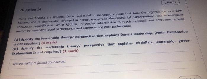 fast pla 2. Points Question 24 Dana and Abdulla