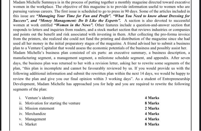 Madam Michelle Sumnaya is in the process of