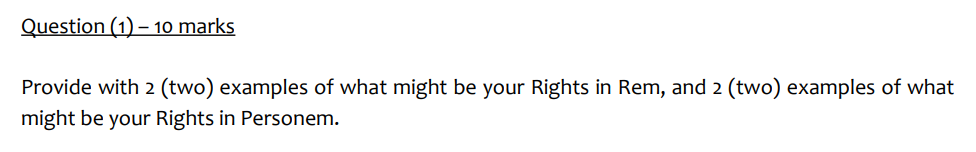 Question (1) - 10 marks Provide with 2 (two)