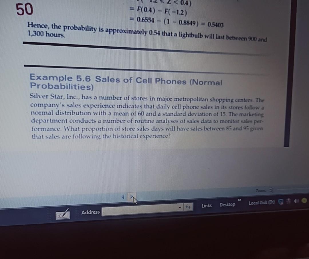 hj 50 < 0.4) F(0.4) - F(-12) = 0.6554 - (1 -
