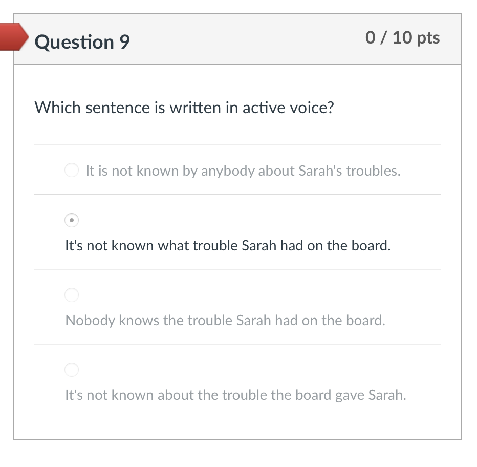 Question 2 0 / 10 pts Identify the problem in the