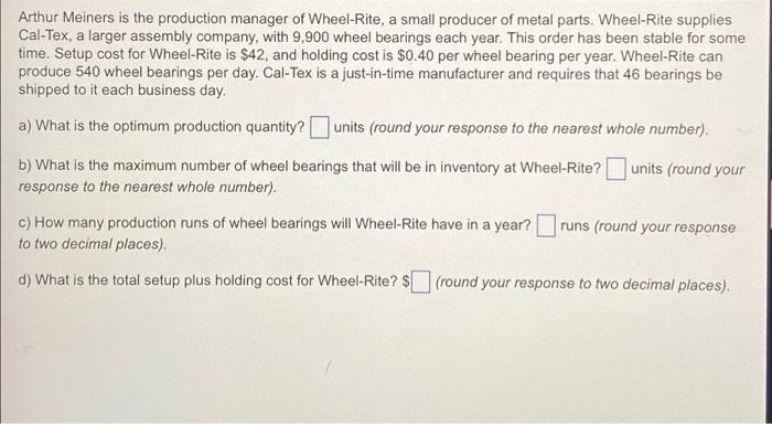 Arthur Meiners is the production manager of