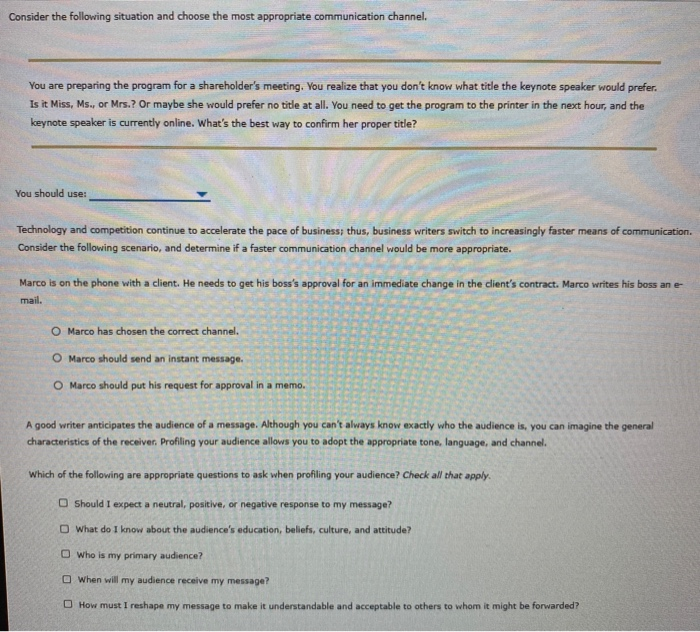 Consider the following situation and choose the